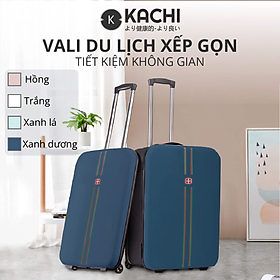 Vali du lịch xếp gọn tiết kiệm không gian Kachi MK355 size 20  24 với 4 màu - Hàng chính hãng - 20 inch - Xanh Biển