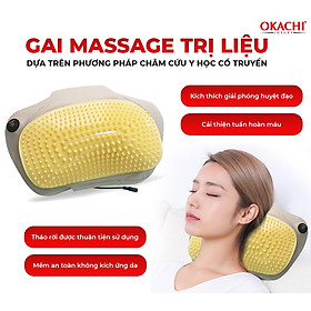 Gối massage hồng ngoại đau vai cổ lưng Shiatsu OKACHI JP-568E (Pin sạc)