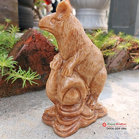 Mua Tượng đá chuột 12 con giáp phong thủy đá vân gỗ 15cm đá Non Nước