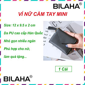 Ví Nữ Mini Ngắn Cầm Tay Phong Cách Hàn Quốc phụ kiện dây đeo trái tim (có hàng sẵn) (Hàng Chính Hãng)