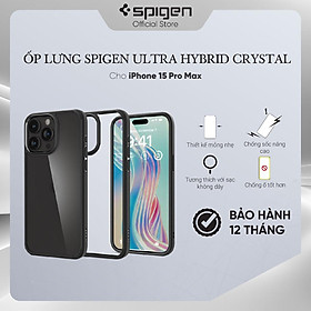 Ốp lưng Spigen cho iPhone 15/ 15 Plus/ 15 Pro/ 15 Pro Max Ultra Hybrid Crystal Clear - Hàng chính hãng