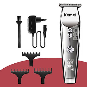 Tông đơ chấn viền cao cấp Kemei KM-126 pin trâu sạc nhanh có màn hình Led hiển thị điều chỉnh 3 mức tốc độ dùng cạo trắng, cạo đầu, fade tóc