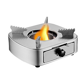 Bếp cồn bằng thép không gỉ điều chỉnh lửa được, có ngăn kéo, chống gió cho nấu ăn ngoài trời