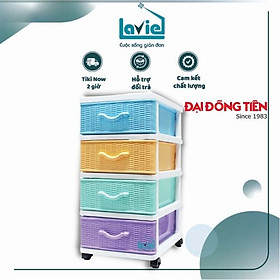 Mua Tủ  tủ nhựa  tủ nhựa đan 4 ngăn đa năng đựng quần áo  vật dụng tiết kiệm không gian Đại Đồng Tiến DT 42*34*68cm