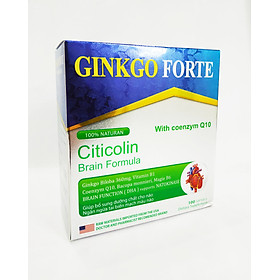 Hoạt Huyết Dưỡng Não Ginkgo Forte With Coenzyme Q10 - Giảm Tai Biến Mạch Máu Não - Giúp Tuần Hoàn Máu Não - Hộp 100 Viên