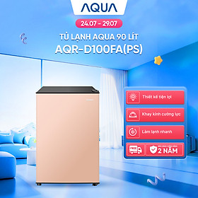 [SẢN PHẨM MỚI 2025] Tủ lạnh mini Aqua 90 lít AQR-D100FA(PS) - Màu hồng nhạt - Freeship toàn quốc - Có hỗ trợ đổi qua be - Hàng chính hãng