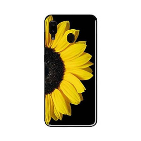 Ốp Lưng in cho Samsung Galaxy A20 Mẫu Hoa Hướng Dương Nền Đen - Hàng Chính Hãng