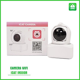 Camera Wifi Thông Minh Hunonic ICat Indoor Trong Nhà, Xoay 355 Độ, Màu trắng