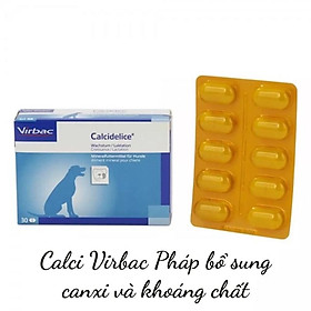 1 viên canxi cho chó mèo, Canxi Pháp Calci - Delice Virbac