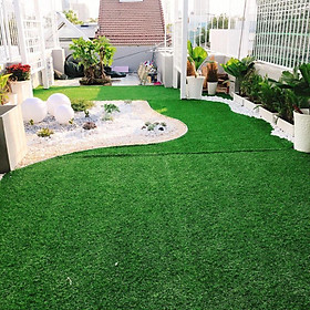 Mua Cỏ nhân tạo sân vườn sân chơi sợi nhựa 2 cm ảnh thật