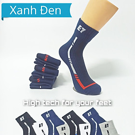 Vớ Tất Thể Thao Cổ Trung Cotton Cao Cấp AS-S201. Dày dặn, mềm mại, kháng khuẩn khử mùi, không hôi chân. 4 màu: Trắng, Đen, Xanh, Xám
