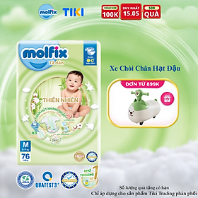 Tã/bỉm dán Molfix Thiên nhiên Super Jumbo M (6kg - 11kg) - Gói 76 miếng