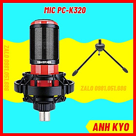 Mua Mic thu âm PC K320  mic livestream 48v màu đỏ đen thiết kế kim loại chống han rỉ