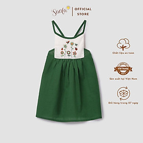 Đầm/ Váy Yếm Hai Dây Hở Lưng Thêu Hoa Xinh Xắn Cho Bé Gái - PHOEBE DRESS - DRC025 - SAOLA CLOTHING