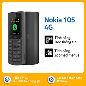 Điện thoại Nokia 105 4G -  chính hãng - Đen