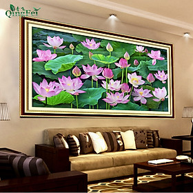Mua Tranh thêu kín chữ thập Đầm sen MH2167  kích thước 100 x 60 cm