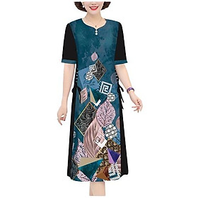 Đầm Trung Niên Nữ Đi Tiệc U50+, Mẫu Váy Trung Niên In Họa Tiết Cho Mẹ, Bà Đi Tiệc Sang Trọng Thoải Mái, Có Đủ Size