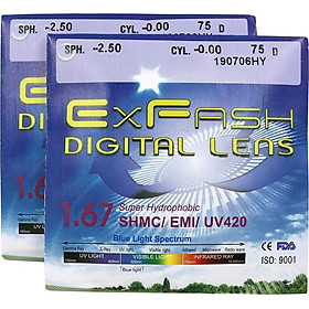 Tròng kính viễn EXFASH DIGITIAL LENS 1.67 SHMC 420UV (1 miếng)