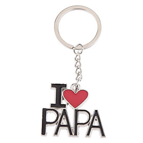 I LOVE PAPA Charm Pendant Purse Bag Hanging Keyring Keychain Key Fob Chain