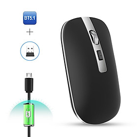 HXSJ M50 Dual Mode Wireless Mouse 2.4G Wireless Mouse BT Mouse Mute Office Mouse with Adjustable DPI for PC Laptop