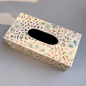 Mua Hộp đựng giấy chữ nhật (24x12x9cm) ăn sơn mài khảm trai cao cấp xuất khẩu