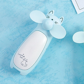 Quạt Mini hình chú mèo kèm đèn Led - Sử Dụng Pin Sạc