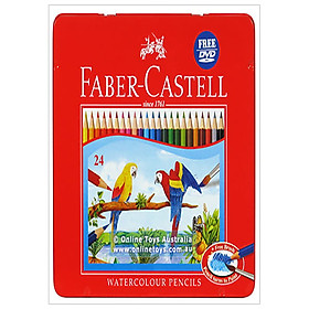 Faber-Castell-Chì Màu Nước Rl Ws Parrot-24 Màu Dài (Hộp Thiếc)