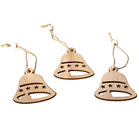 Christmas Ornaments Wooden Xmas Tree Hanging Tags Pendant Embellishments Crafts Decor for Christmas Tree Holiday Wedding Decor with Strings,3Pcs