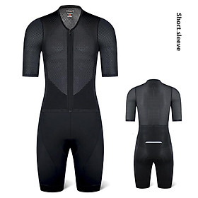 Kiae Triathlon Short Sleeve Cycling Jersey Set Men Skinsuit Maillot Ropa Ciclismo Xe đạp Xe đạp áo sơ mi Jumpsuit 7 màu Color: 1 Size: S