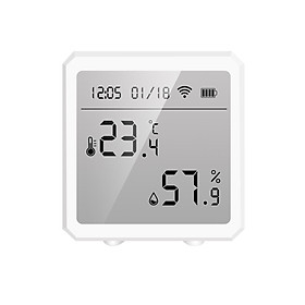 Tuya Smart WiFi Temperature Humidity Sensor Indoor Hygrometer Thermometer APP Remote Control with LCD Screen T&H Sensor ℃/℉ Switchable Compatible with Alexa Google Home