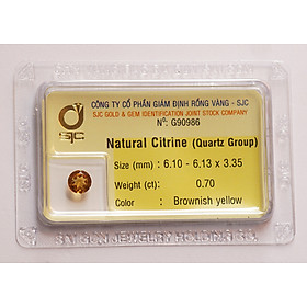Mua Mặt đá thạch anh vàng citrine kiểm định tự nhiên mài giác tròn 6 li