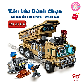 Đồ chơi lắp ráp xếp hình tên lửa chiến đấu Qman 1728 - Tên lửa đánh chặn (409 mảnh ghép) dành cho bé trai trên 6 tuổi