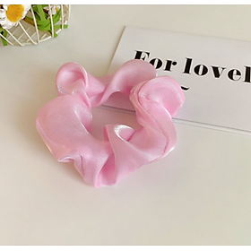 Buộc tóc Scrunchies Vải lụa Trơn bóng Korea Style