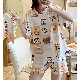 Bộ đồ ngủ nữ mặc nhà dễ thương pijama cotton mềm mịn, thấm hút mồ hôi