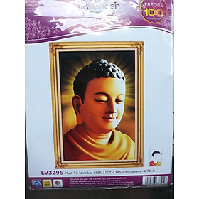 Tranh thêu chữ thập phật tổ như lai LV3295 - 43 x 59 cm - chưa thêu