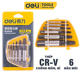 Mua Bộ Mũi Vít Deli Nhổ Ốc Gãy  Tháo Bu Lông 6 Đầu Vít - Chất Liệu Thép CR-V Chống Mòn Gỉ - Dễ Dàng Sử Dụng - DL0026