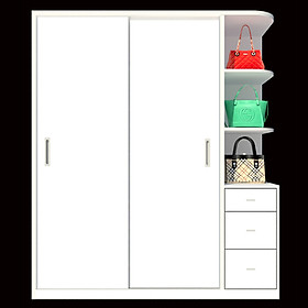Mua Tủ quần áo gỗ MDF Tundo cửa lùa cánh trắng 160 x 55 x 200cm