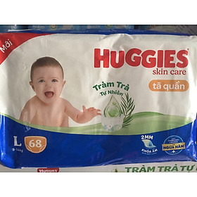 Hình ảnh Tã quần Huggies L68 Skin Care Cho Bé Từ 9-14kg - Tràm trà tự nhiên ngừa hăm - Date mới