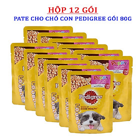 Pate PEDIGREE Dinh Dưỡng Cho Chó Con Pate PEDIGREE Puppy 80g - YonaPetshop - Hộp 12 gói