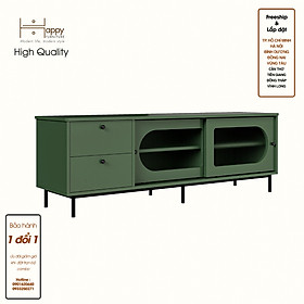 [Happy Home Furniture] SISEEL, Kệ TV 2 cánh lùa 2 ngăn kéo - chân sắt, 160cm x 40cm x 53cm ( DxRxC), KTV_053