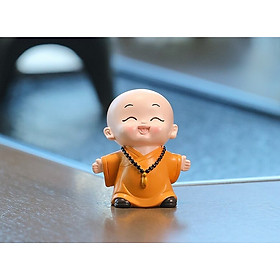 Mua Tượng Chú Tiểu Vui Vẻ Hanh Thông Trang Trí Ô Tô Tiểu Cảnh_ Hàng chính hãng
