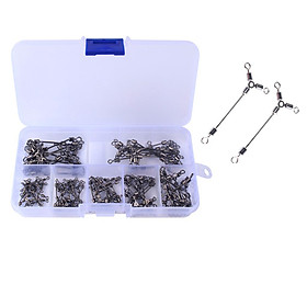 70Pcs/lot Heavy Duty 3 Way Fishing Swivels Terminal Tackle Connector 7 Sizes