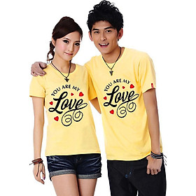 Bộ Áo Thun Đôi Nam Nữ Tình Yêu Của Tôi Màu Vàng