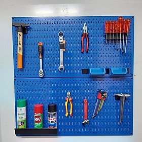 Tấm lưới pegboard đôi  màu xanh treo tường - 2 tấm