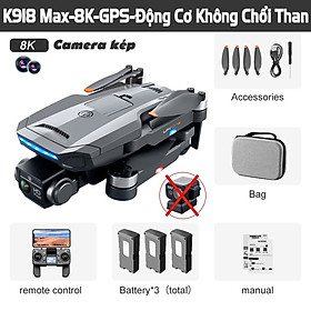 Mua Flycam Mini K918 MAX G.P.S - Máy Bay Điều Khiển Từ Xa Camera HD FPV 1.2Km Chụp Ảnh Trên Không Cảm Biến Tránh Vật Cản xoay 360 độ Không Chổi Than Bay 30 Phút 5GWIF Mẫu Mới 2022 - Hàng Chính Hãng