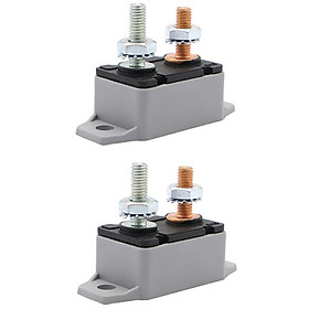 2Pcs 12/24V Stud  Type Automatic Reset Cover Truck Boat Bus Boat Circuit Breaker Fuse(50Amp)
