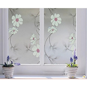 Mua 5M Giấy Dán Kính Họa Tiết dán kính hoa lá đen Không Cần Keo DK091 - Khổ 0.45m