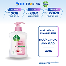Chai nước rửa tay Dettol kháng khuẩn dưỡng da - Chai 250g