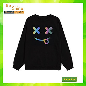 Sweater Icon Lè Lưỡi Phản Quang 7 Màu - Áo Nỉ Dài Tay Unisex Form Rộng Thời Trang Nam Nữ Phong Cách Hàn Quốc