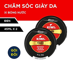 Combo 2 Xi đánh giày Kiwi Màu Đen 45ml/sáp